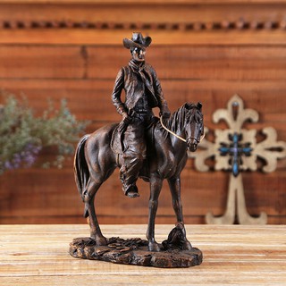 Tượng cao bồi cưỡi ngựa để bàn - Decor đồ trang trí phong cách Cowboy Viễn Tây