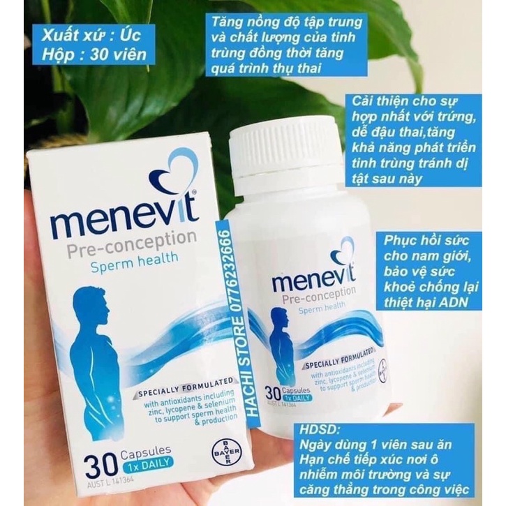 Menevit Úc- Cải Thiện Chất Lượng Tinh Trùng, Tăng Thụ Thai