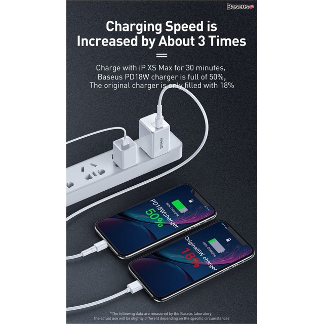 Bộ Sạc Nhanh Iphone 18W chính hãng Baseus Sử Dụng Được Cho Iphone 11/11 Pro/ 11 Pro Max/ 8/ 8 Plus / X / Xs / Xs Max /11