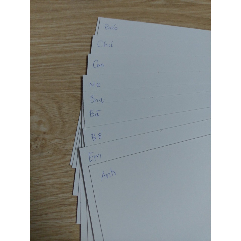 Flash Card  15x40cm Thẻ trắng giúp con biết đọc - viết sớm - Có video hướng dẫn chi tiết