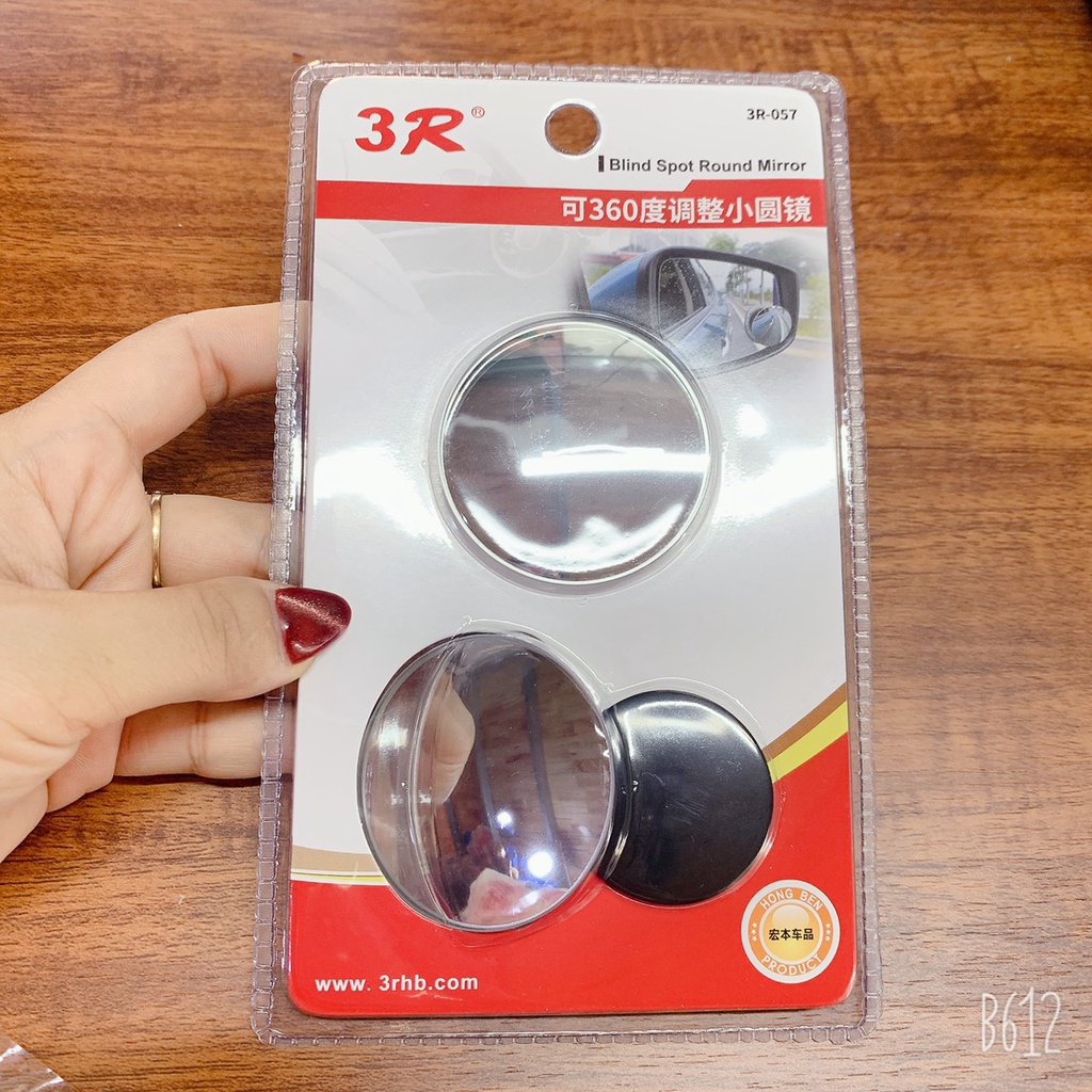 Gương cầu xoay 360 hãng 3R xóa điểm mù của gương chiếu hậu ô tô