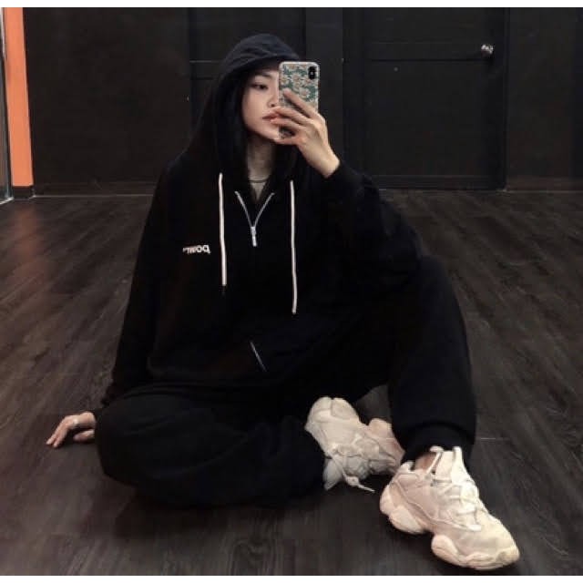 Áo khoác nam nữ nỉ ngoại dây kéo form rộng POWR | BigBuy360 - bigbuy360.vn