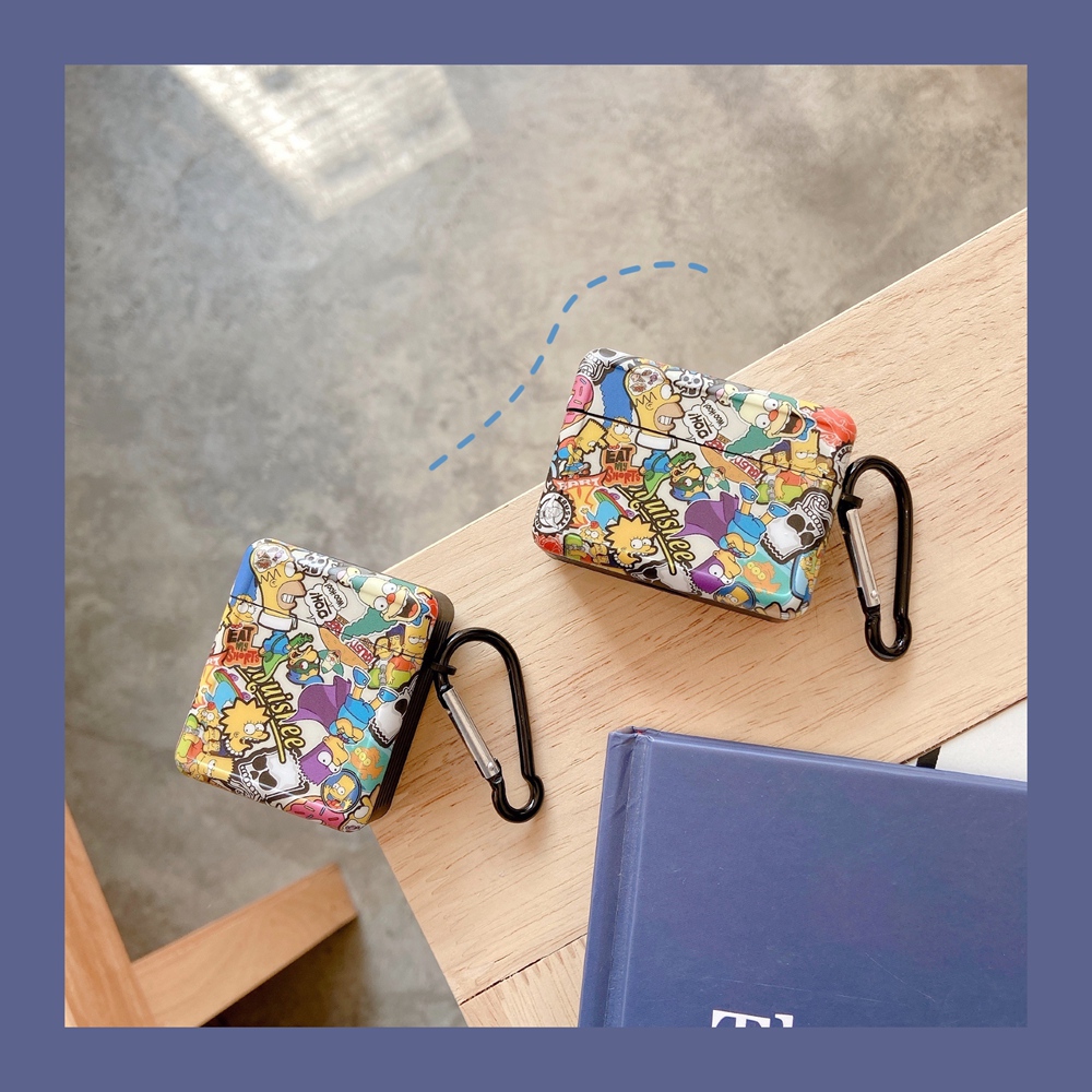 Ốp bảo vệ hộp đựng tai nghe thích hợp cho Airpods 1 / 2 Pro hình Simpson xinh xắn