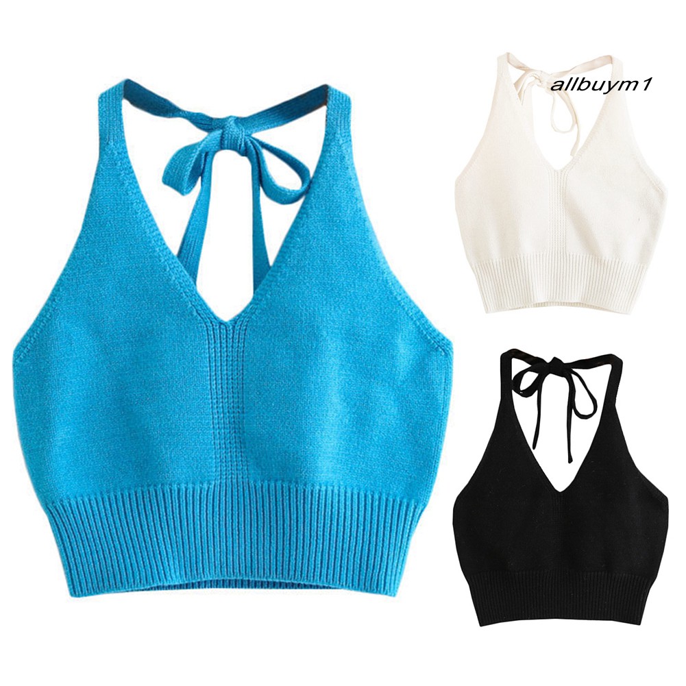 Áo Crop Top Không Tay Hở Lưng Gợi Cảm Cho Phụ Nữ