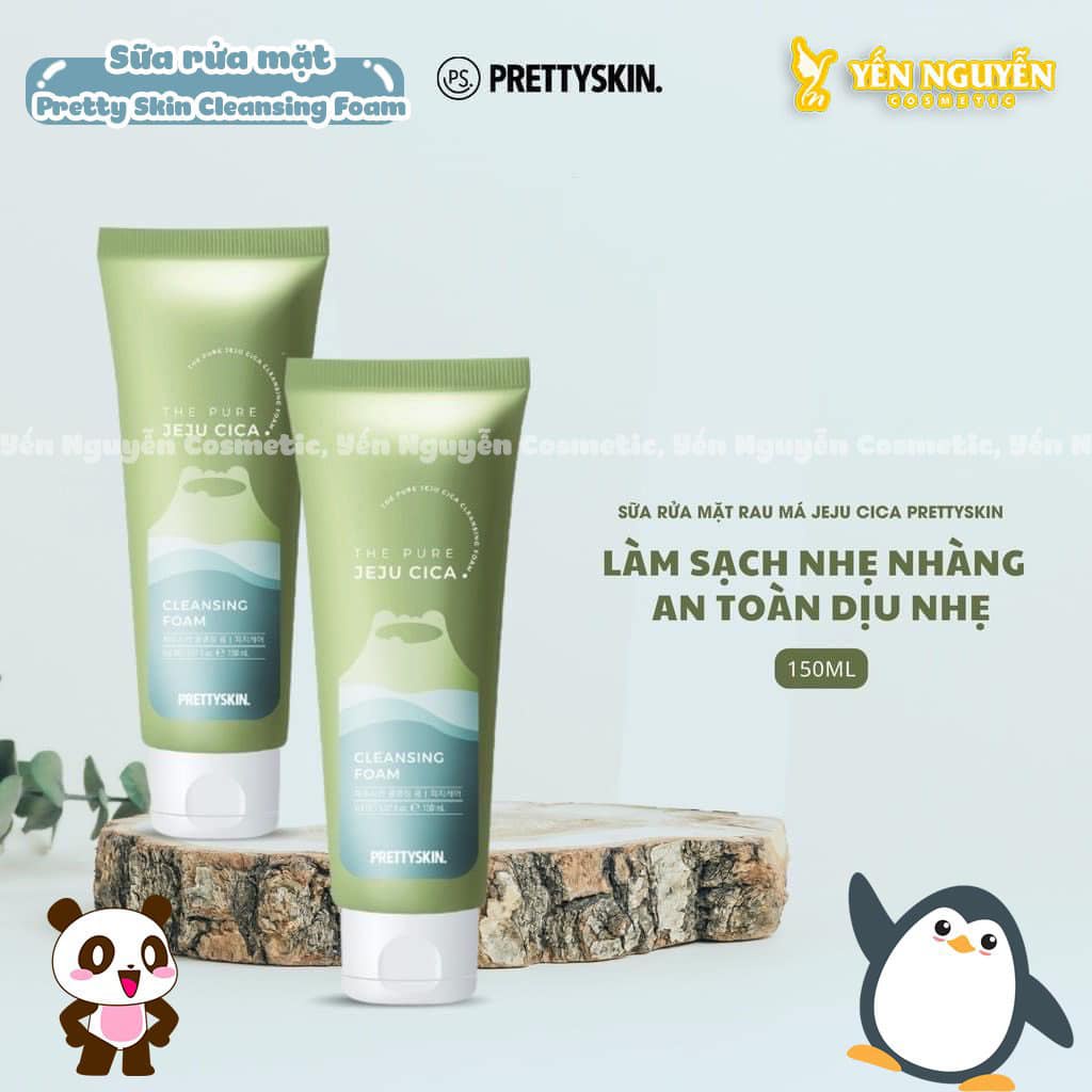 Sữa Rửa Mặt Rau Má Jeju Cica Prettyskin 150ml