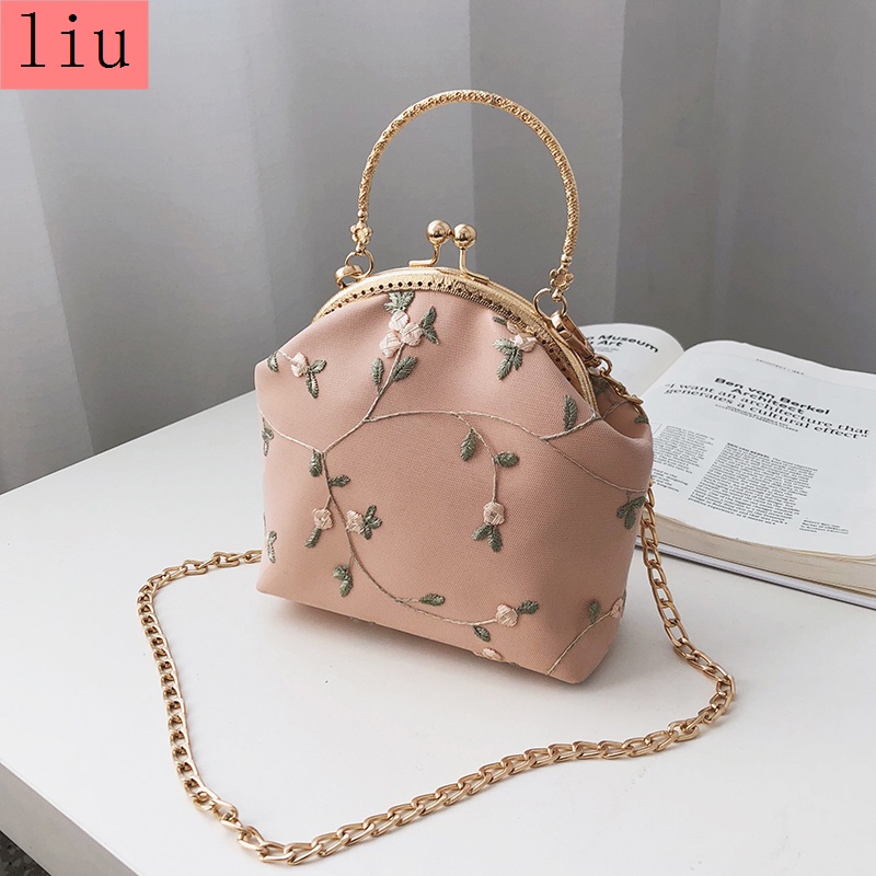 Túi Xách Vải Thêu Hoa Phong Cách Cổ Điển Ba Chiều Dành Cho Nữ