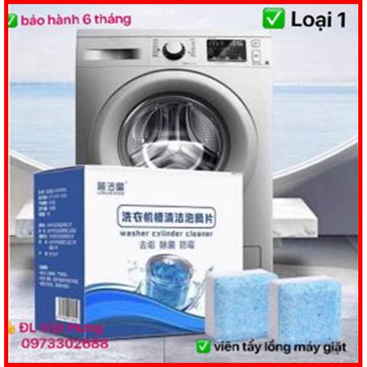 Hộp 12 Viên Tẩy Vệ Sinh Lồng Máy Cho Mọi Máy Giặt - Diệt khuẩn và Tẩy chất Cặn Máy Giặt