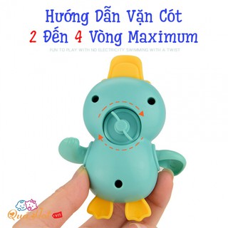 Vịt nhựa mini bơi trong nước vặn cót cho bé