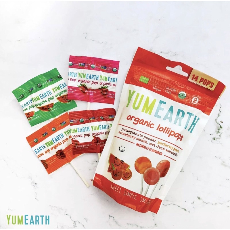 Kẹo mút hữu cơ Yumearth - set 5 cây và 8 cây -14 cây