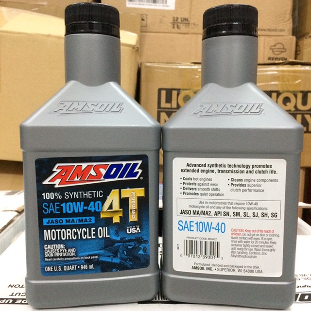 Combo Amsoil Performance 4T 10W-40 + Lọc Nhớt Suzuki Indo To/Nhỏ