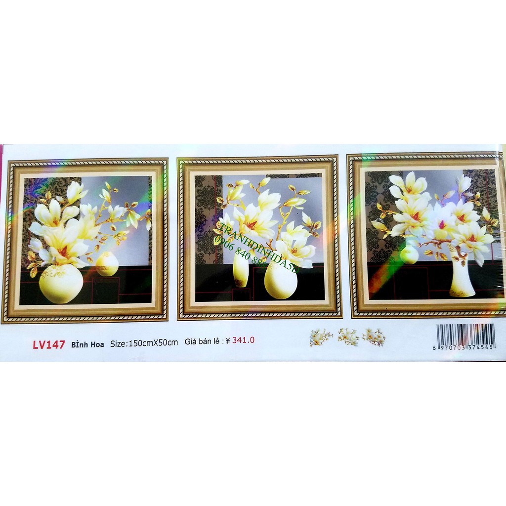 Tranh đính đá hoa 3 bức lv147