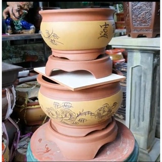 Chậu gốm sứ Trung quốc - Chậu tròn trồng cây bonsai