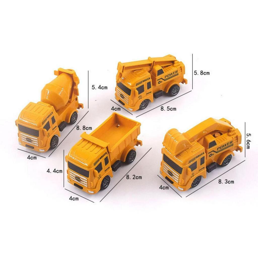 Bộ đồ chơi xe ô tô công trình các loại cho bé, máy xúc, xe tải, cần cẩu, xe ben cho trẻ 1-3 tuổi
