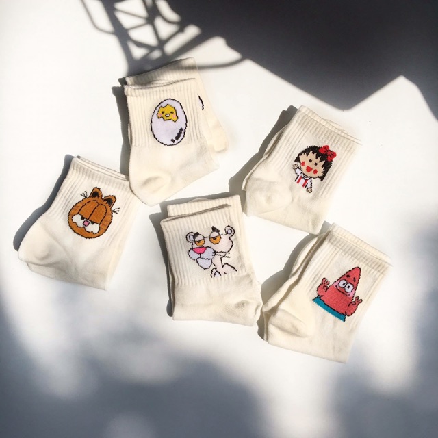 Tất vớ cổ cao nữ vớ cổ cao nam ulzzang  len lông thỏ Vintage cao cổ sọc Vintage tất nam cổ ngắn  CỔ CHIPI XƯƠNG RỒNG