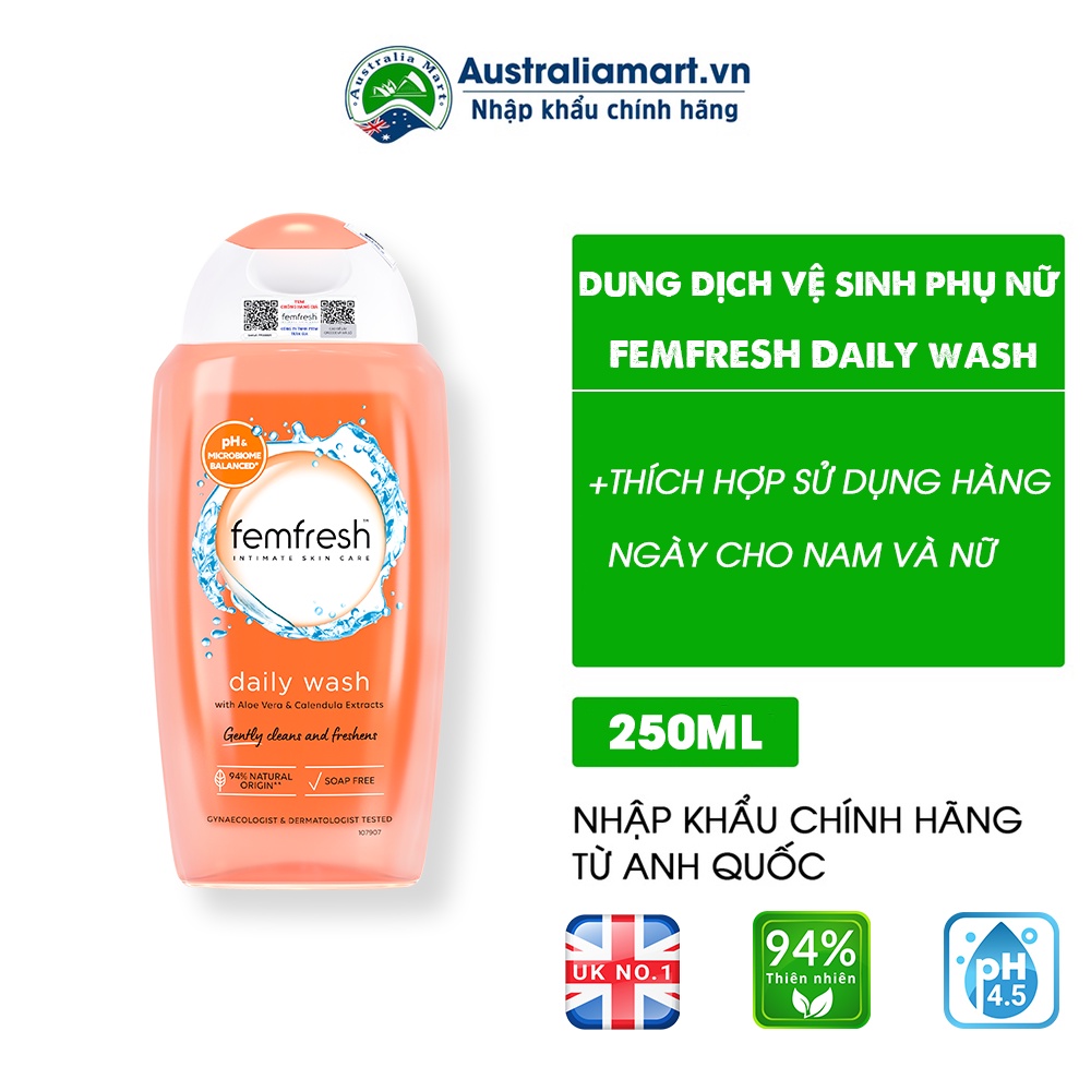 Dung dịch vệ sinh phụ nữ cao cấp hằng ngày Anh Quốc Femfresh Daily Intimate Wash 250ml