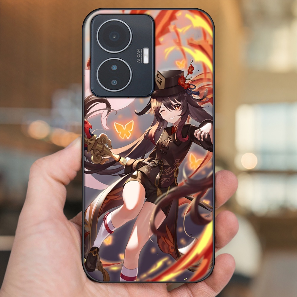 Ốp lưng Vivo Y55 2022 viền đen in hình Hutao Genshin Impact