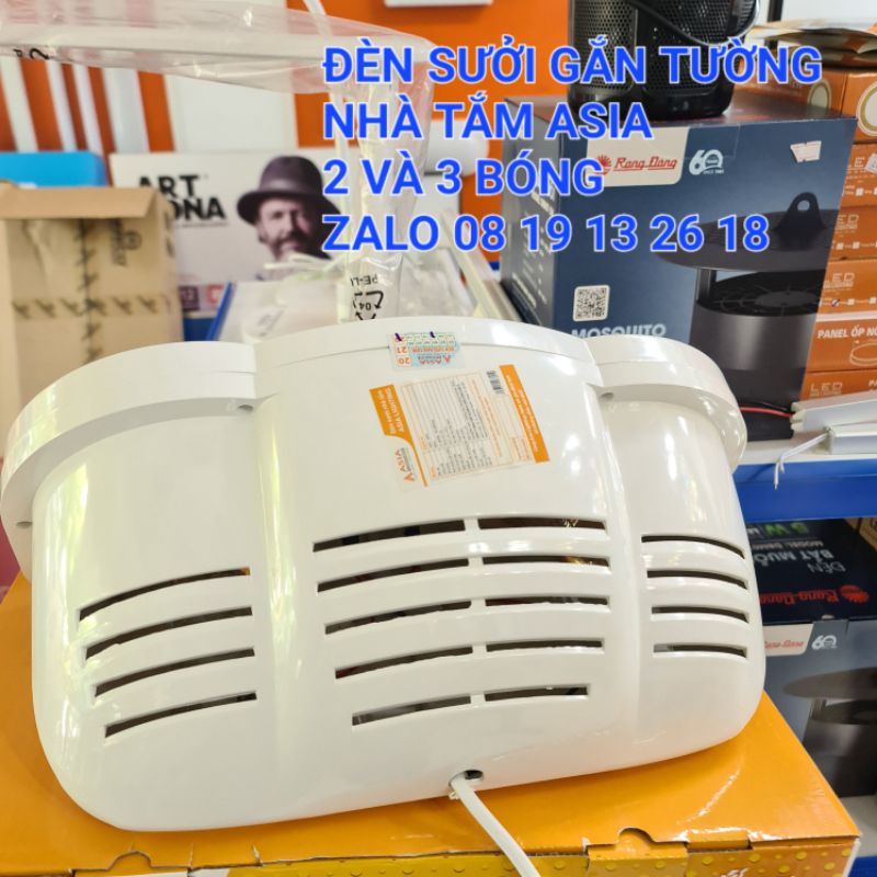 Đèn Sưởi nhà tắm lắp nổi Gắn Tường Asia 2 và 3 bóng cao cấp, bảo hành 2 năm