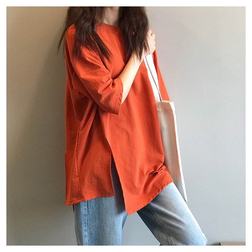 Áo Thun Nữ Tay Ngắn Xẻ Tà