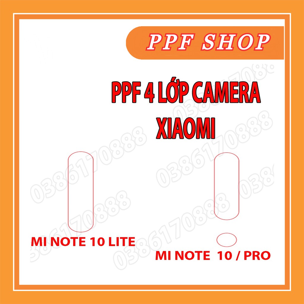 Dán CAMERA PPF 4 lớp chống va đập cho XIAOMI MI NOTE 10 / NOTE 10 PRO / NOTE 10 LITE