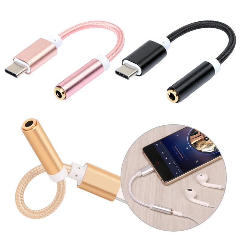 Cáp chuyển đổi âm thanh Type C sang 3.5mm cho điện thoại Android