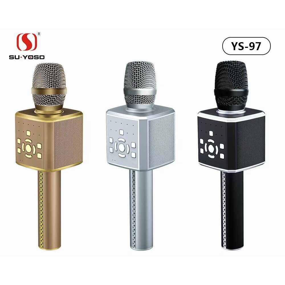 {Tặng kèm kẹp mic] Micro kèm loa Karaoke Bluetooth Không Dây YS 97 cao cấp bass chuẩn không rè bảo hành 12 tháng