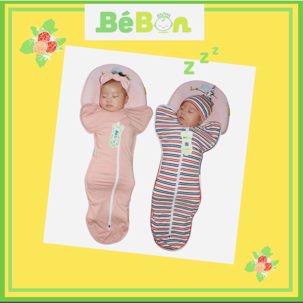 Nhộng Chũn Giúp Bé Ngủ Ngon Bé Bon - Khoá 2 Chiều, Vải Cotton Mềm Mịn Thoáng Mát