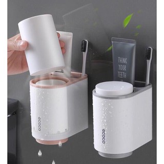 Kệ cắm bàn chải, kem đánh răng Ecoco kèm 2 cốc 1905