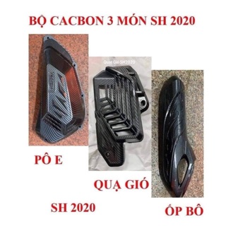 ( Giá Chọn Bộ ) Ốp Bô + Bầu + Quạt + Đuôi Mỏ SH 2020 Carbon Hàng Đẹp Loại 1