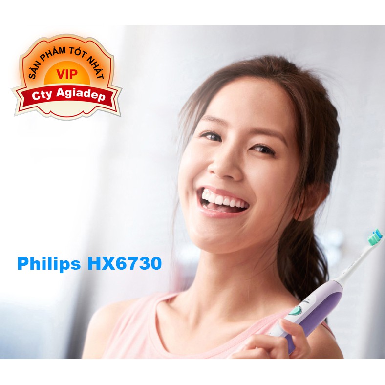 Bài chải đánh răng điện rung siêu âm hàng hiệu Philips 3 chế độ Series 6730