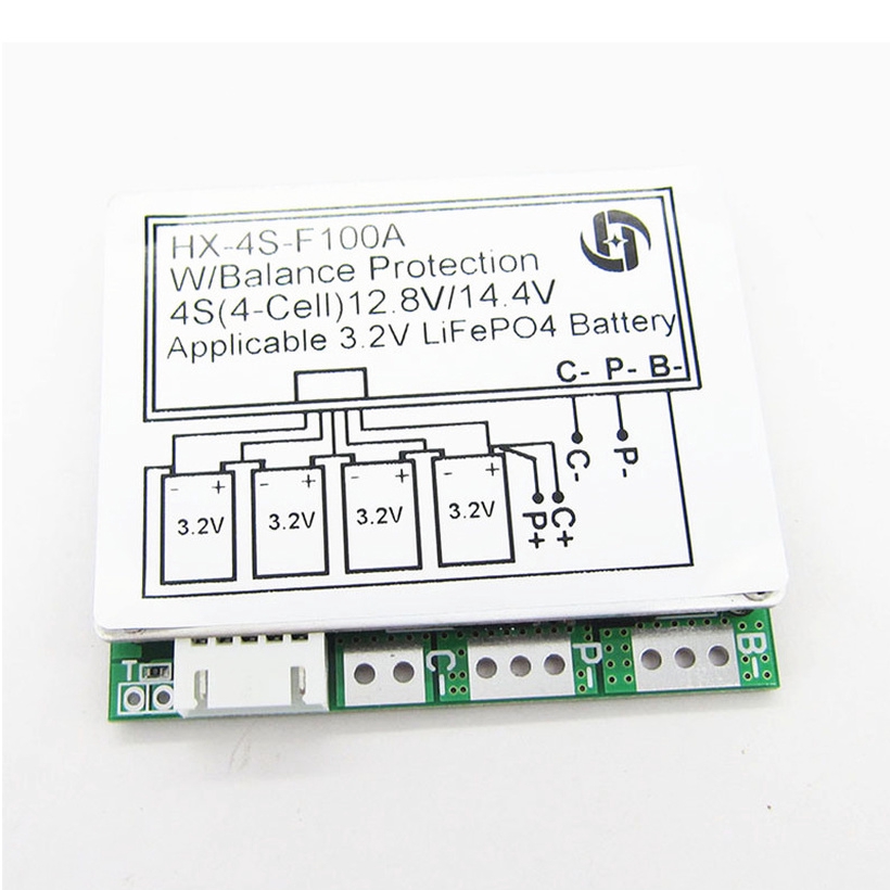 4S 12,8V 14,8V Pin Lithium LiFePO4 Lithium Iron Phosphate Bảo vệ Board với Cổng chia Balance 100A