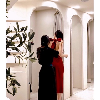 ĐẦM MIDI CỒ YẾM HỞ NƠ LƯNG