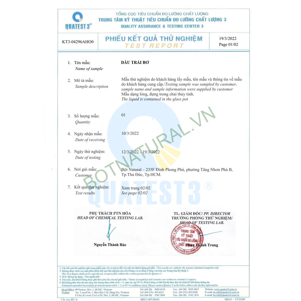 Dầu Trái Bơ hữu cơ nguyên chất 100% - Avocado oil Organic 10ml-50ml | Bột Natural