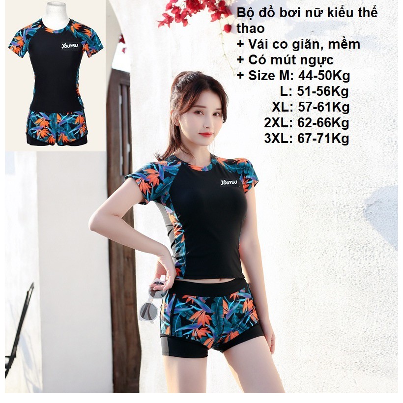 Bộ đồ bơi nữ thể thao kín đáo quần áo bơi nữ in hoa mã GLSWIM070 Cuocsongvang | BigBuy360 - bigbuy360.vn