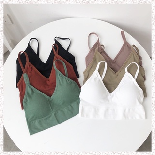 Áo bralette dệt kim 2 dây mouse mõng cotton len tăm cao cấp