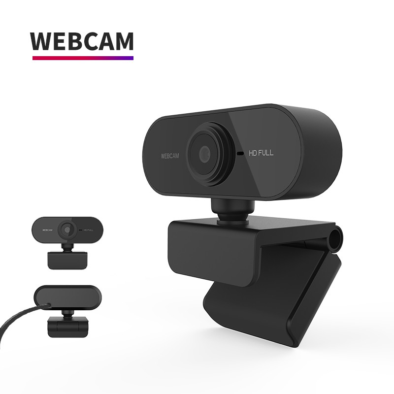 Webcam kèm mic HD 1080P có thể xoay dùng trong cuộc họp/hội nghị/gọi video/phát sóng trực tuyến dành cho máy tính PC