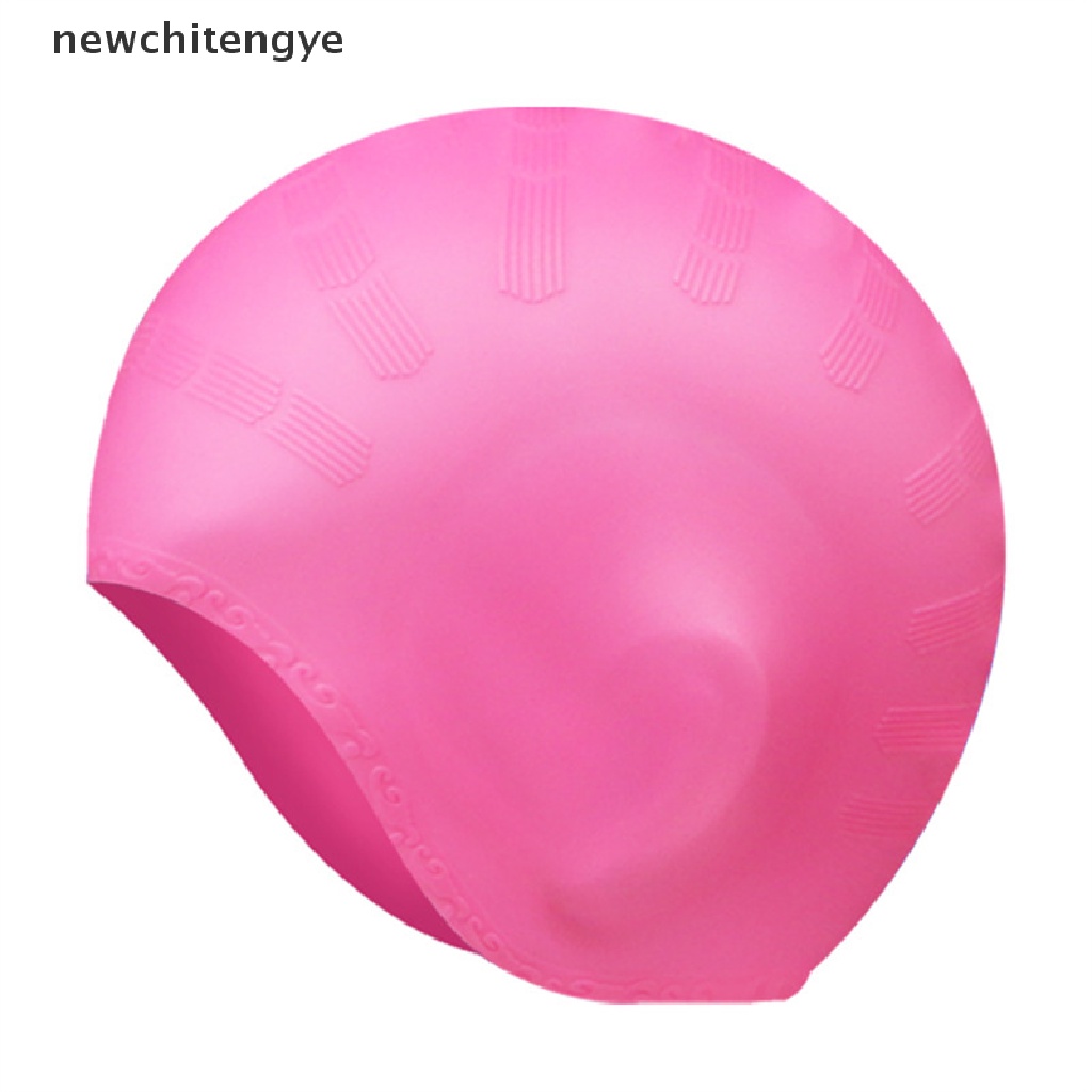 Mũ bơi thể thao silicon gel linh hoạt bảo vệ tai và tóc dài chống thấm nước chuyên dụng