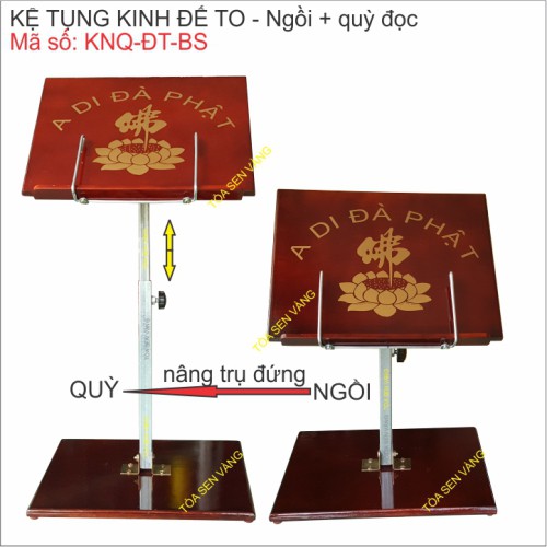 Kệ Đọc Kinh Bằng Gỗ - Bàn Đọc Sách - Điều chỉnh độ cao có đế và mặt kệ to