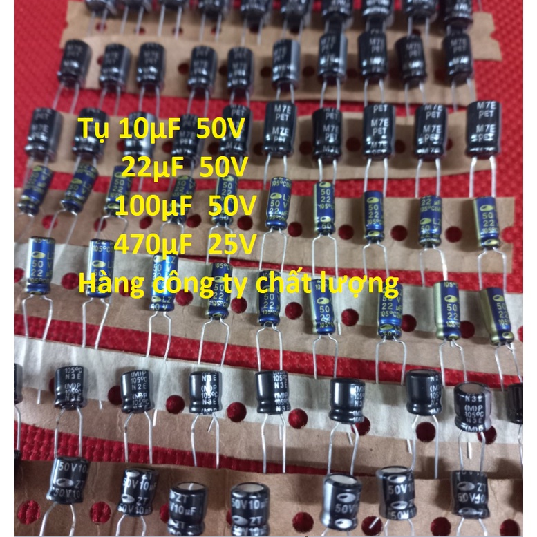 Set 20 Tụ Điện Nhôm  10UF50V 22UF50V 100UF50V  470UF25V
