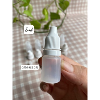 Chai lọ nhựa nhỏ giọt/nhỏ mắt/nhỏ mũi 5ml thân trong nắp trắng garanti