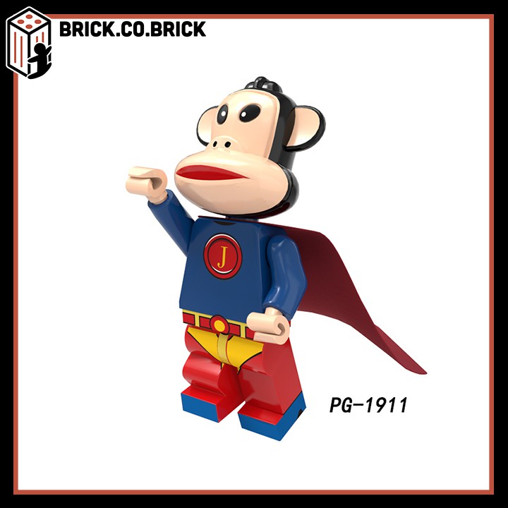 PG8218 - Đồ chơi lắp ráp non lego và mô hình minifigure nhân vật hóa trang những chú khỉ siêu cưng sành điệu.