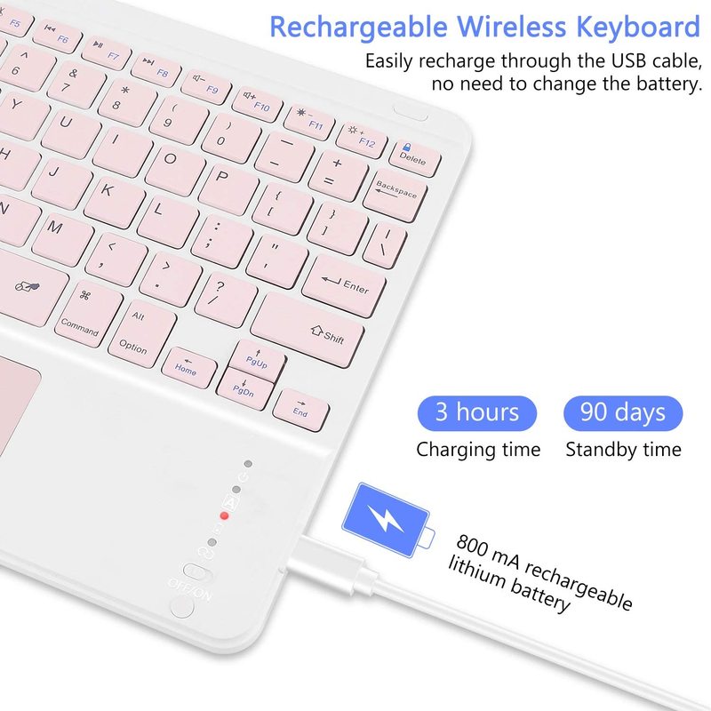 Bàn Phím Bluetooth ko dây 25.4 cm Cho Android Tablet Pc Laptop tablet táo