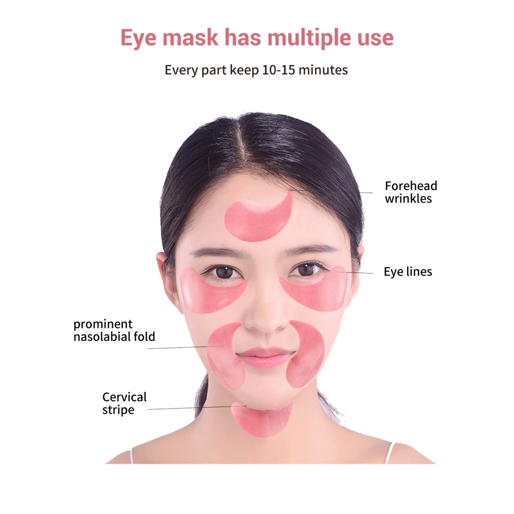 Hộp 60 Mặt Nạ Mắt Lanbena Chiết Xuất Collagen Hoa Hồng Dưỡng Ẩm Làm Sáng Da 80g