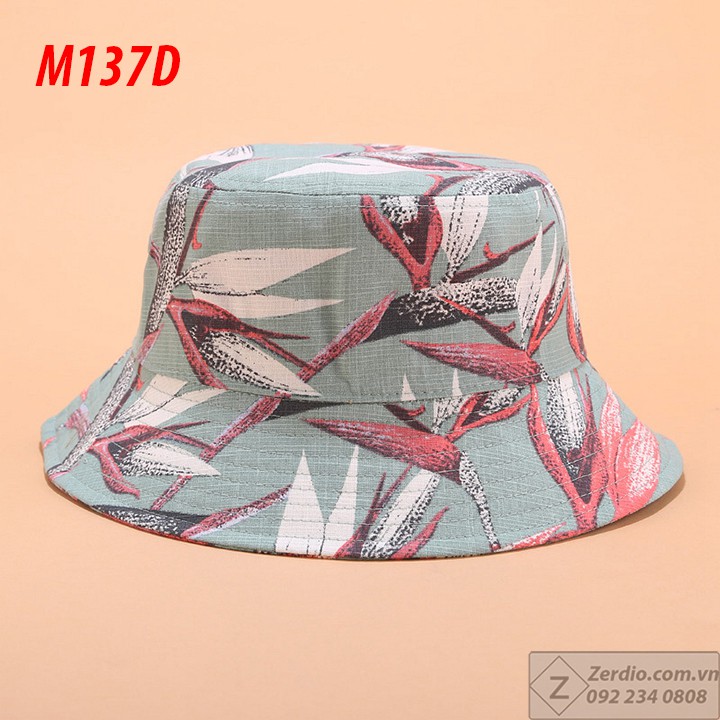 Nón bucket tai bèo nam nữ họa tiết cây hoa lá đẹp chất liệu cotton cao cấp