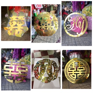 Chữ hỷ alu 60cm trang trí gia tiên