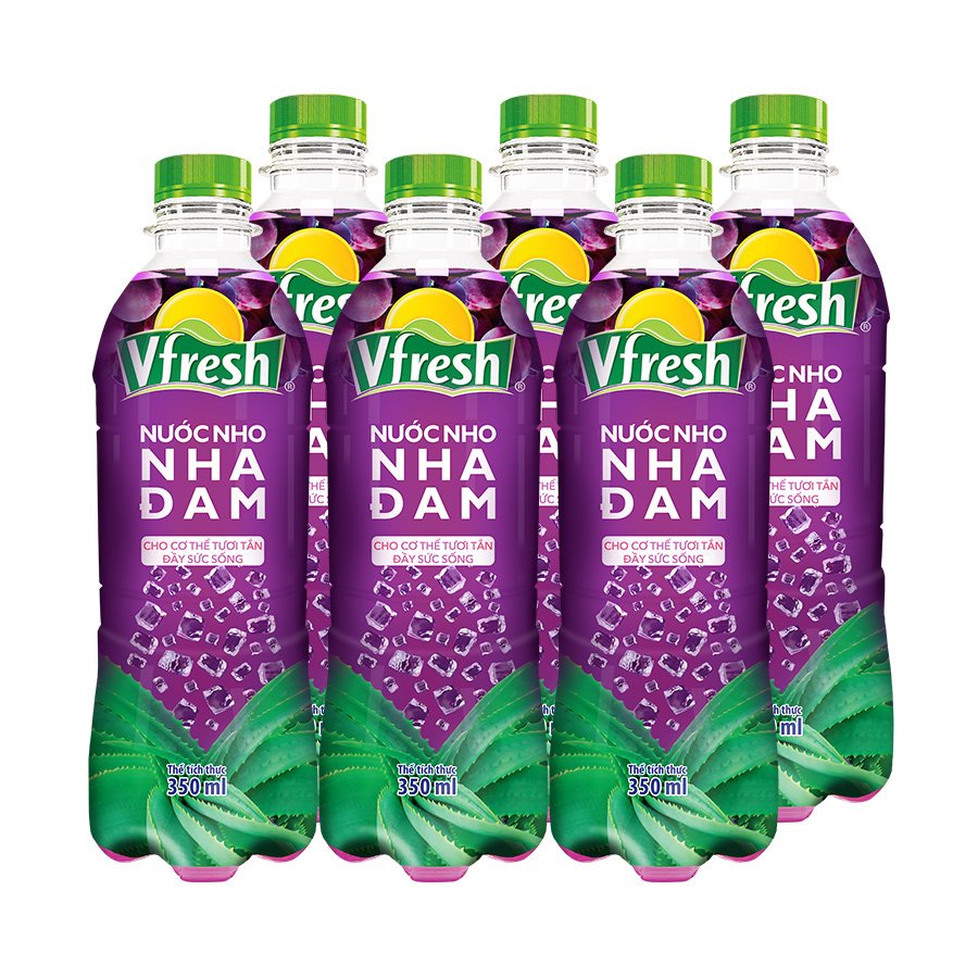 LỐC 6 CHAI NƯỚC NHO NHA ĐAM VFRESH 350ML