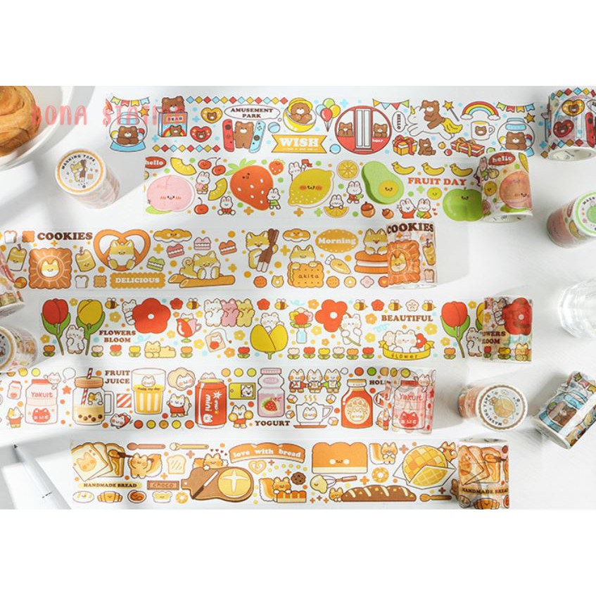 Cuộn washi tape Happy busy 6cm x 5m | BSW071