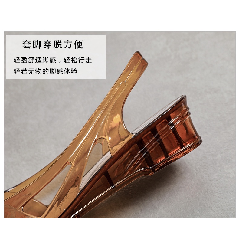 Giày Sandal Nhựa Trong Suốt Đế Thấp Thời Trang Cho Nữ
