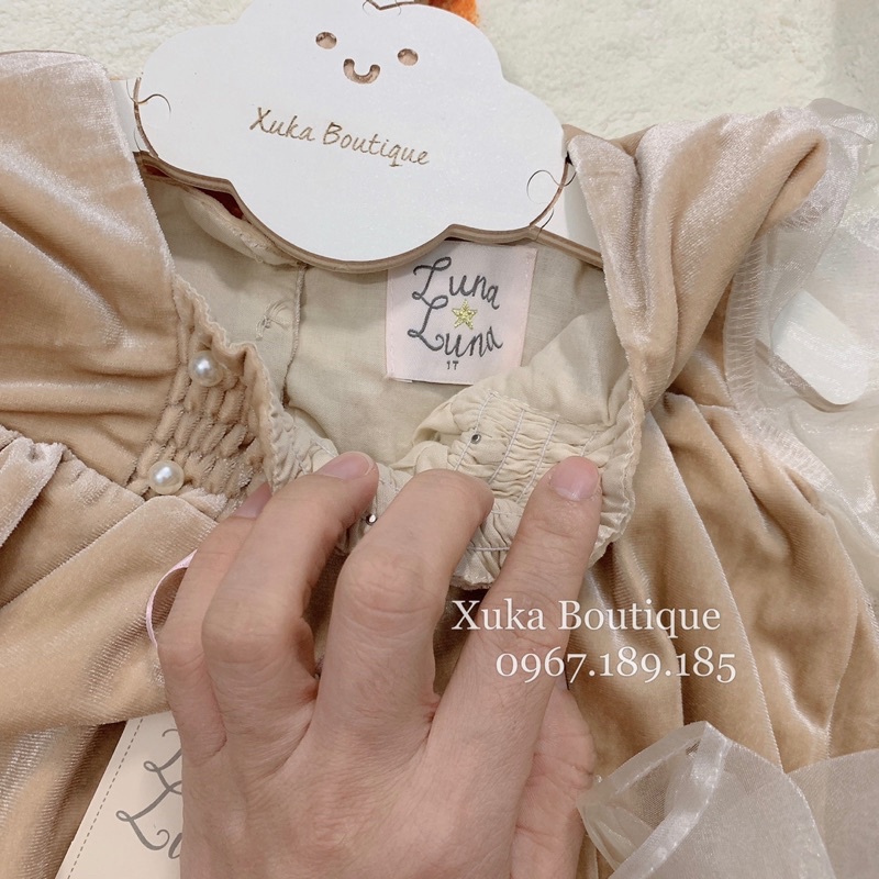 Body Váy Công Chúa Bé Gái - Xuka Boutique - Bodysuit Nhung Nơ Cao Cấp Mặc Giáng Sinh, Tết [Ảnh Thật]