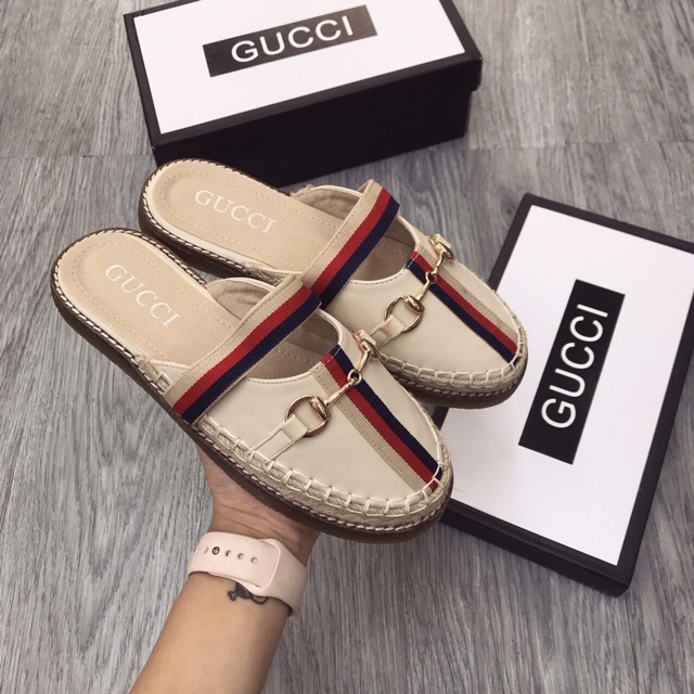 Dép sục da G c viền cói fullbox