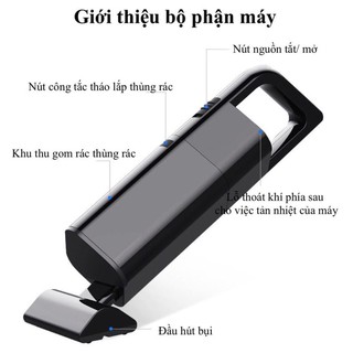 Máy hút bụi cầm tay 4 đầu thông minh không dây cao cấp AIKESI, lực hút siêu mạnh hút sạch bui bẩn lâu ngày, lông thú